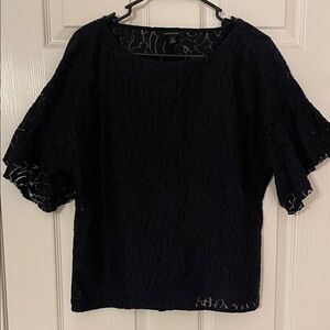 Banana Republic Navy Lace Blouse